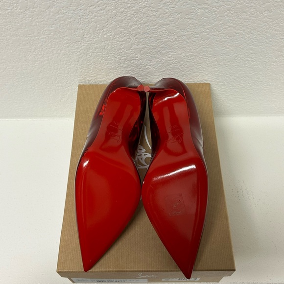 Christian Louboutin Kate 100mm Red Patent Leather Pumps - Picture 7 of 9